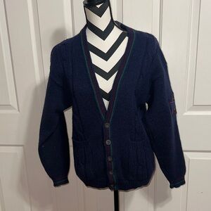 GAP Dark Blue Wool Grandpa Style Cardigan